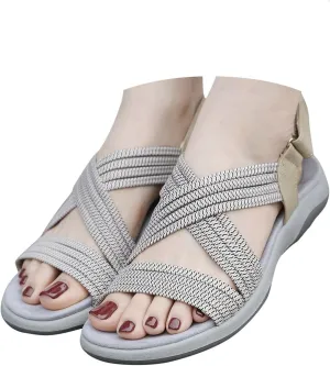Eduavar Sandals for Women 2025 Flats Comfort Walking Beach Hiking Vacation Sandals with Arch Support Casual Summer Shoes