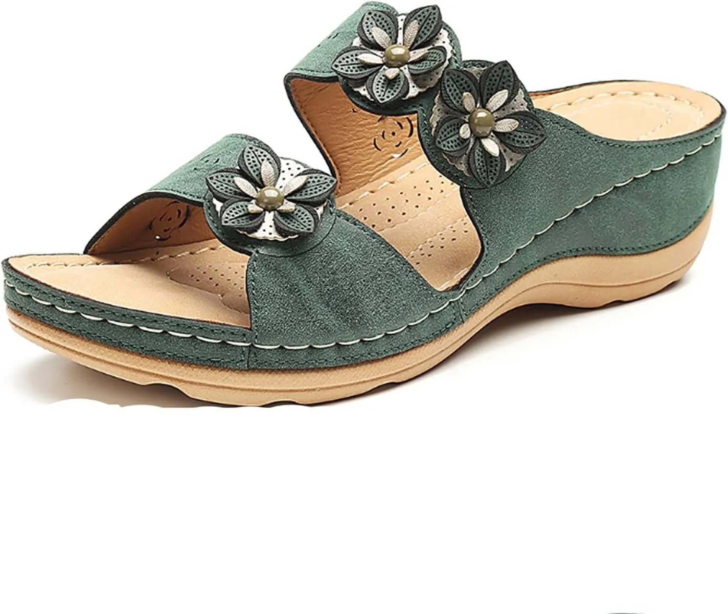 Eduavar Sandals for Women Casual Summer Orthopedic Sandals for Women Arch Support Sandals Women's Summer Flip Flops Slippers