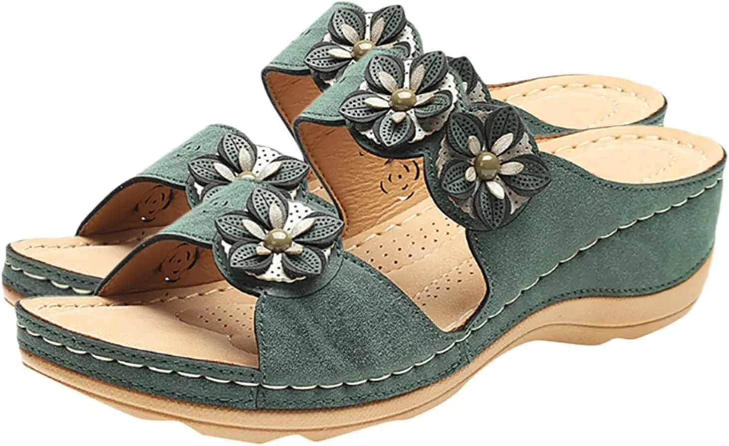 Eduavar Sandals for Women Casual Summer Orthopedic Sandals for Women Arch Support Sandals Women's Summer Flip Flops Slippers