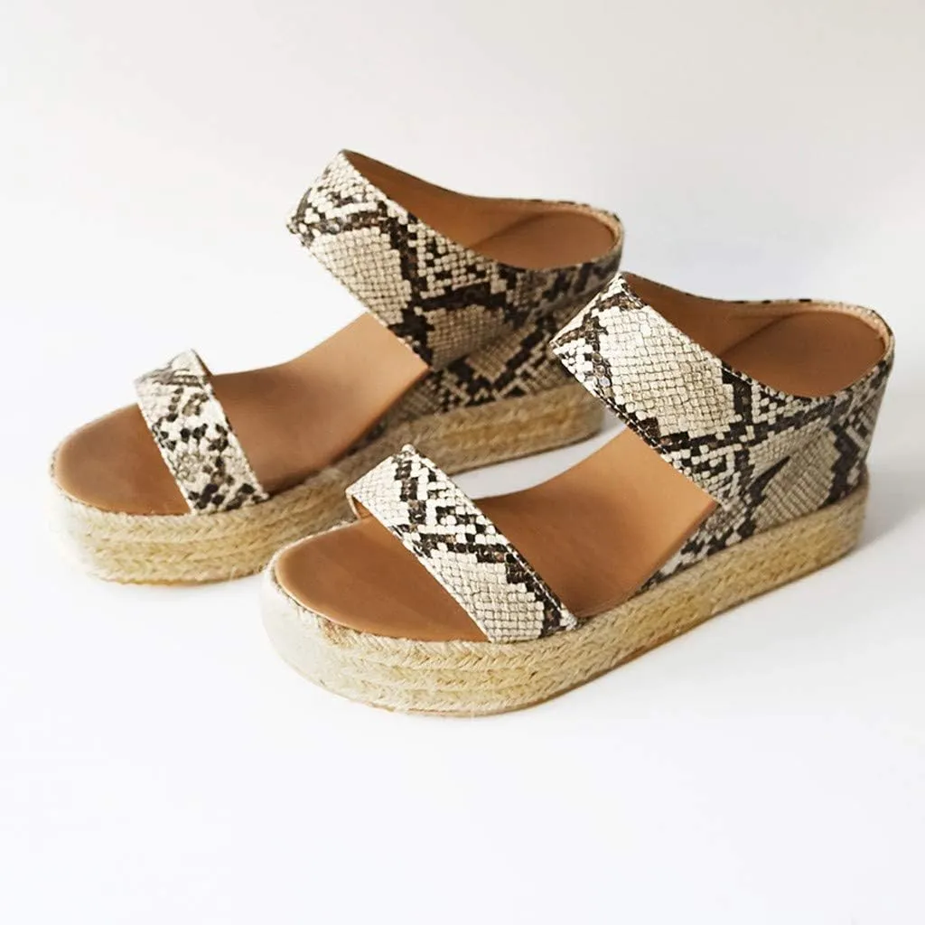 Eduavar Sandals Women Comfortable, Womens Sandals Trendy Breathable Sandals Slip On Platform Wedge Sandals Heels Sandals