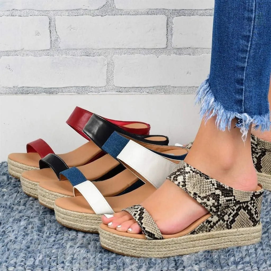 Eduavar Sandals Women Comfortable, Womens Sandals Trendy Breathable Sandals Slip On Platform Wedge Sandals Heels Sandals