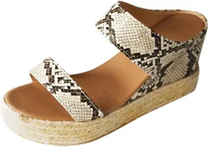 Eduavar Sandals Women Comfortable, Womens Sandals Trendy Breathable Sandals Slip On Platform Wedge Sandals Heels Sandals