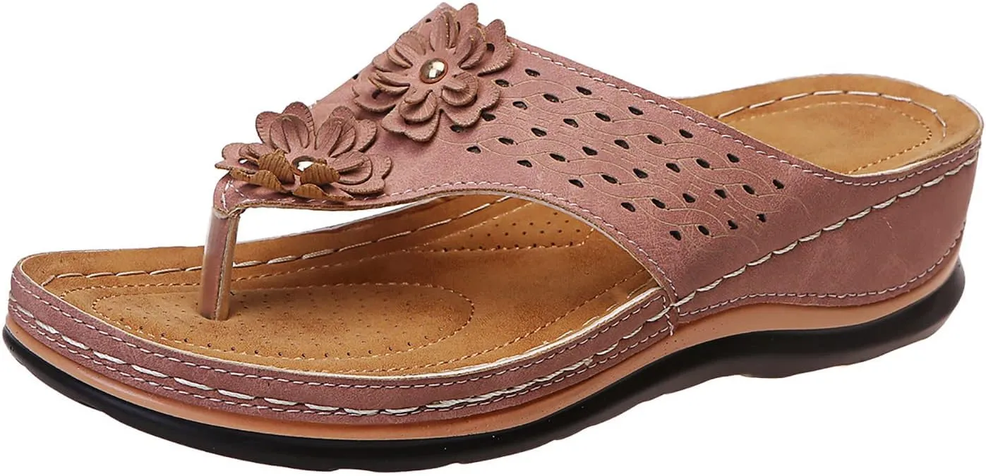 Eduavar Sandals Women, Sandals Women Comfortable Flip Flops with Arch Support Summer Beach Sandals Slippers