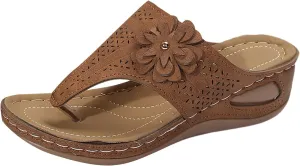 Eduavar Sandals Women Soft Cushion Footbed Arch Support Flip Flop Comfortable Casual Summer Beach Lightweight Thong Sandals