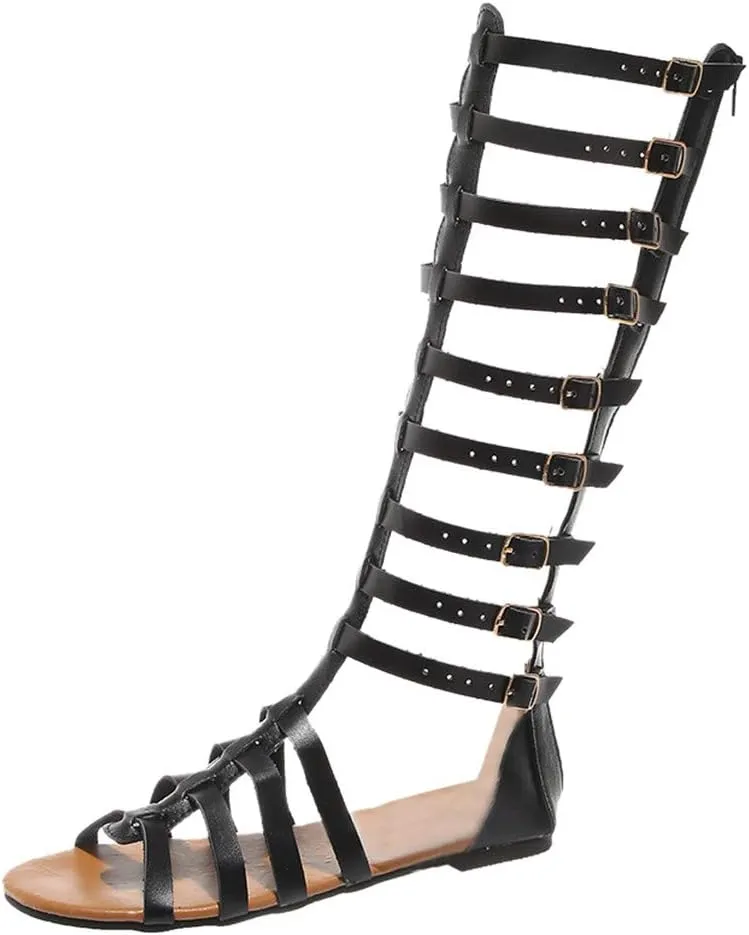 Eduavar Wedge Sandals for Women, Sandals Women Comfortable Lace Up Sandals Summer Breathable Open Toe Flat Sandals