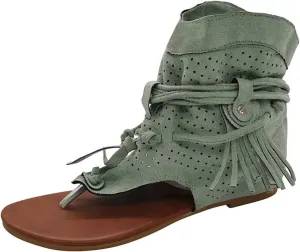 Eduavar Wedge Sandals for Women, Womens Sandals Summer Beach Sandals Floral Shoes Casual Ring Toe Flat Sandals