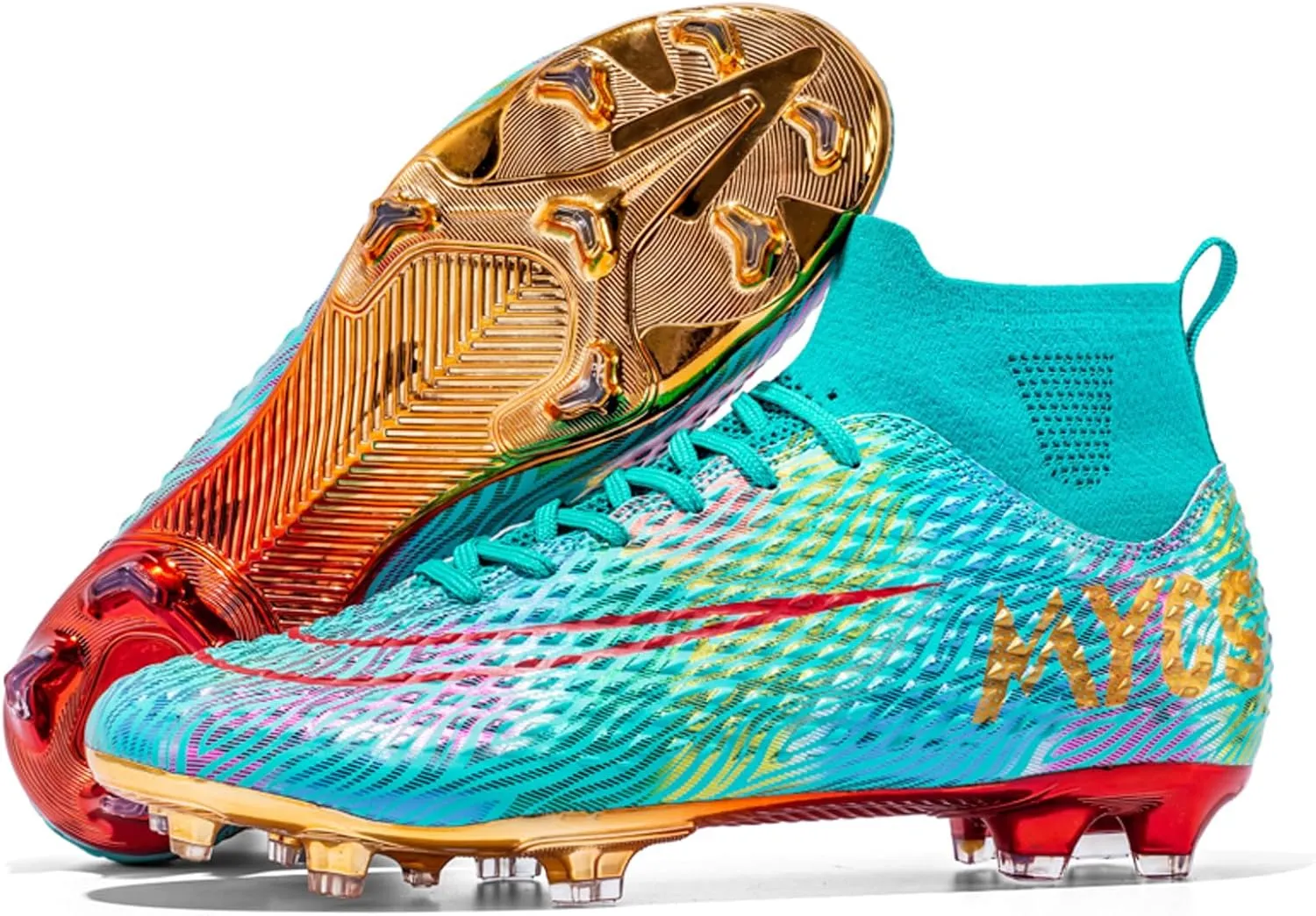 Eliogn Big Kids Soccer Shoes Men??s Soccer Cleats Professional Training Turf High-top Football Shoes Outdoor Comfortable Training Football Shoes