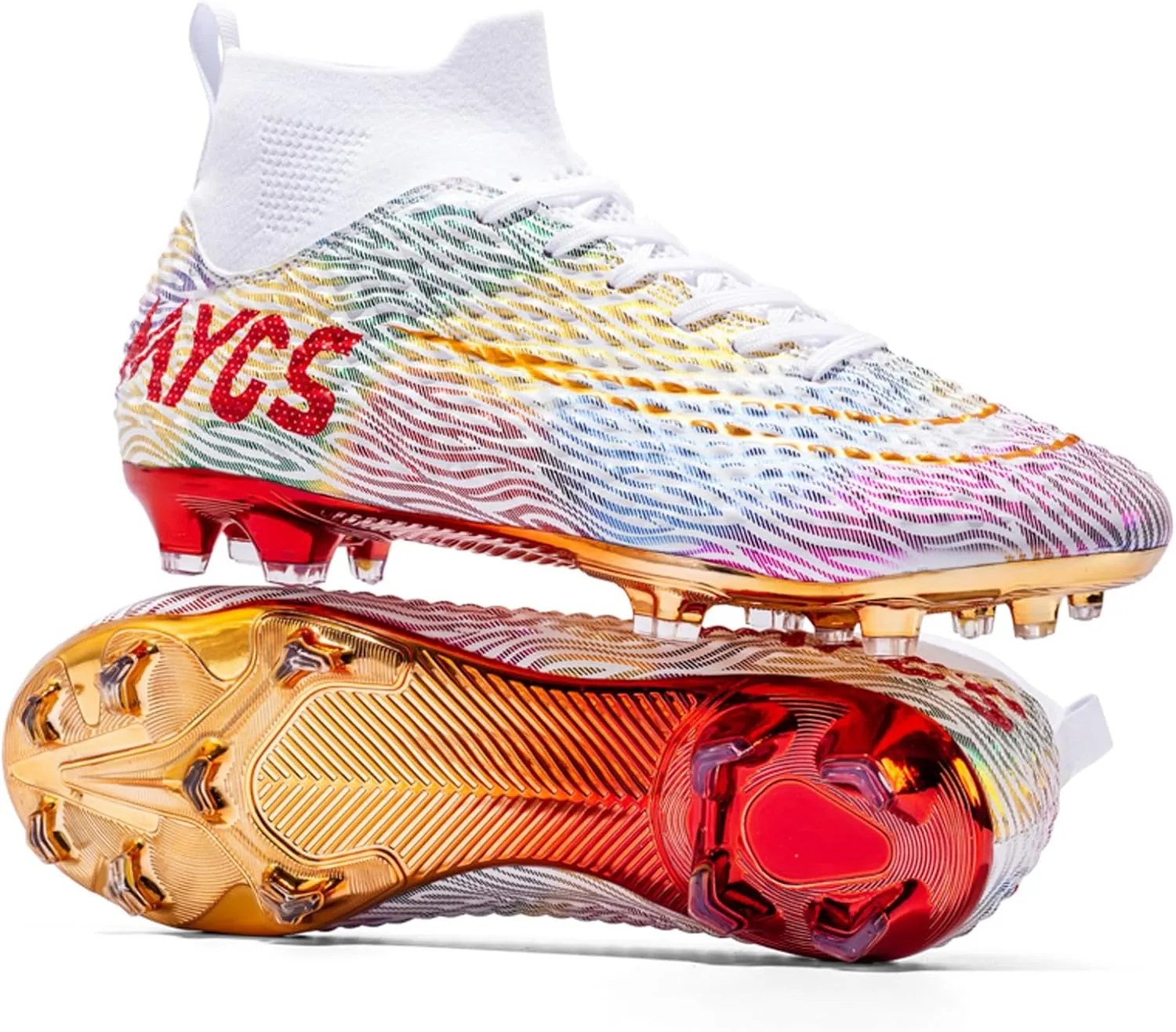Eliogn Big Kids Soccer Shoes Men??s Soccer Cleats Professional Training Turf High-top Football Shoes Outdoor Comfortable Training Football Shoes