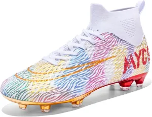 Eliogn Big Kids Soccer Shoes Men??s Soccer Cleats Professional Training Turf High-top Football Shoes Outdoor Comfortable Training Football Shoes