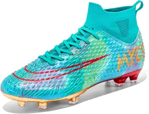 Eliogn Big Kids Soccer Shoes Men??s Soccer Cleats Professional Training Turf High-top Football Shoes Outdoor Comfortable Training Football Shoes