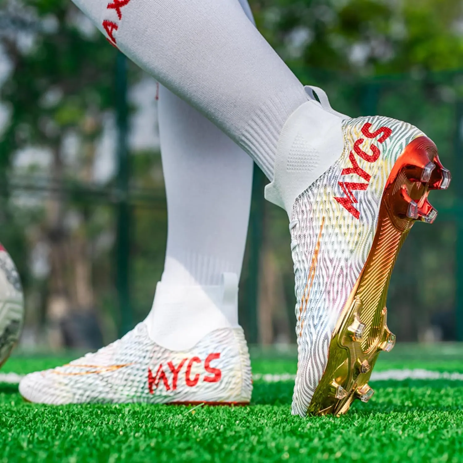 Eliogn Big Kids Soccer Shoes Men??s Soccer Cleats Professional Training Turf High-top Football Shoes Outdoor Comfortable Training Football Shoes