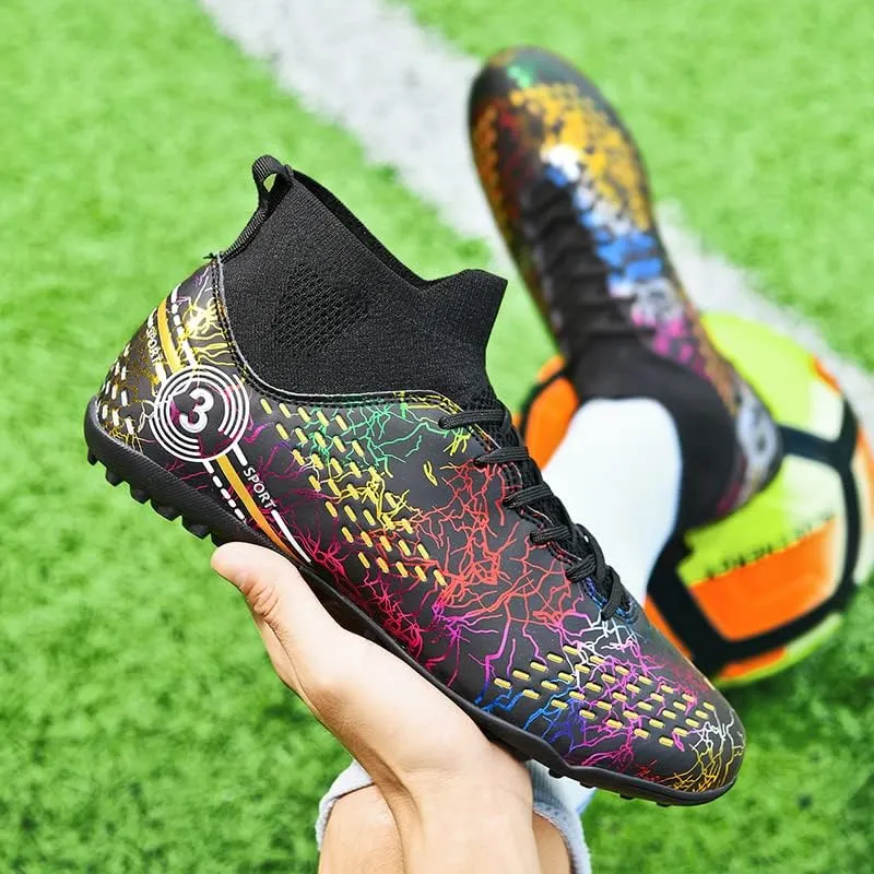 Football shoes high top camouflage broken nail long nail professional non-slip training shoes male and female students youth football shoes
