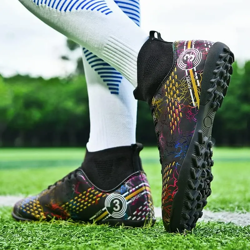 Football shoes high top camouflage broken nail long nail professional non-slip training shoes male and female students youth football shoes