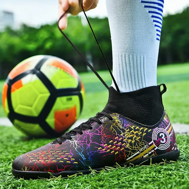 Football shoes high top camouflage broken nail long nail professional non-slip training shoes male and female students youth football shoes