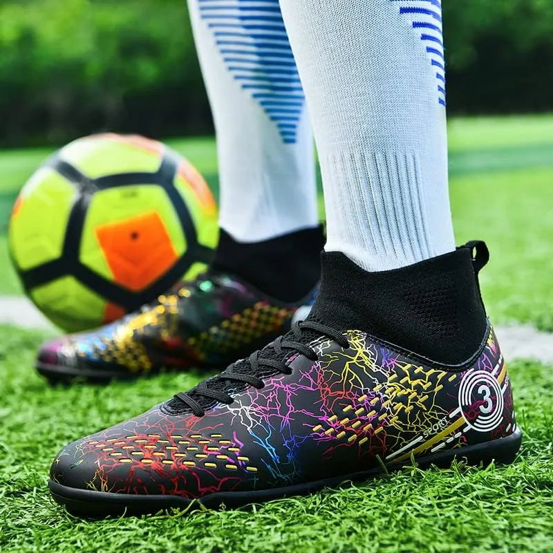 Football shoes high top camouflage broken nail long nail professional non-slip training shoes male and female students youth football shoes