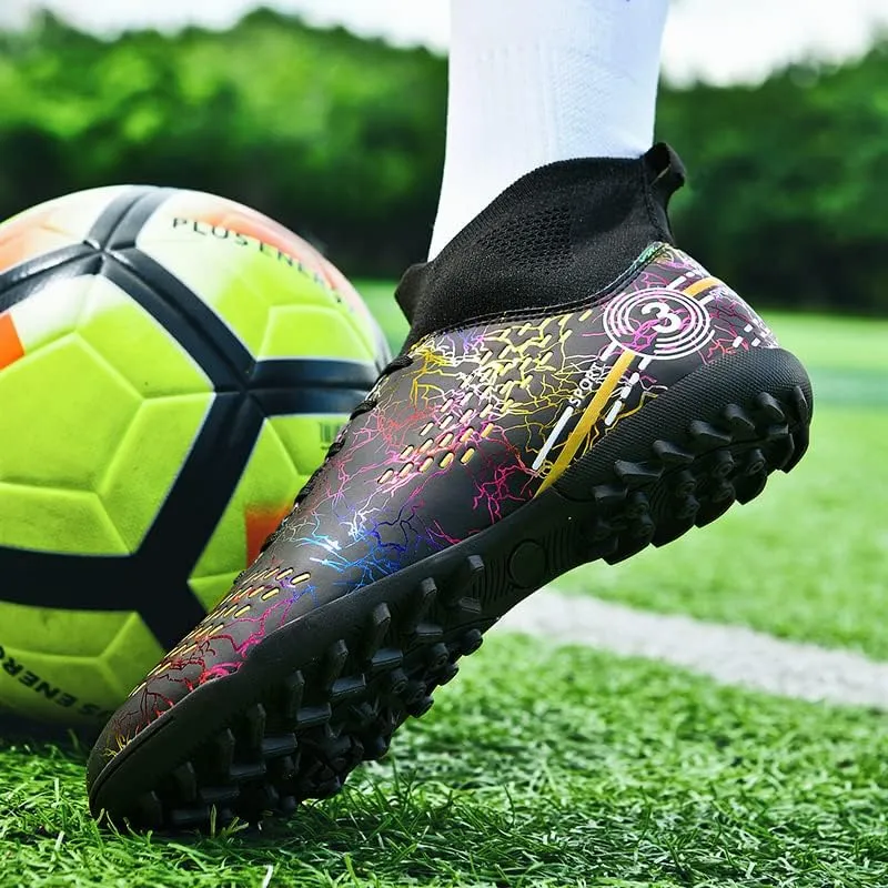 Football shoes high top camouflage broken nail long nail professional non-slip training shoes male and female students youth football shoes