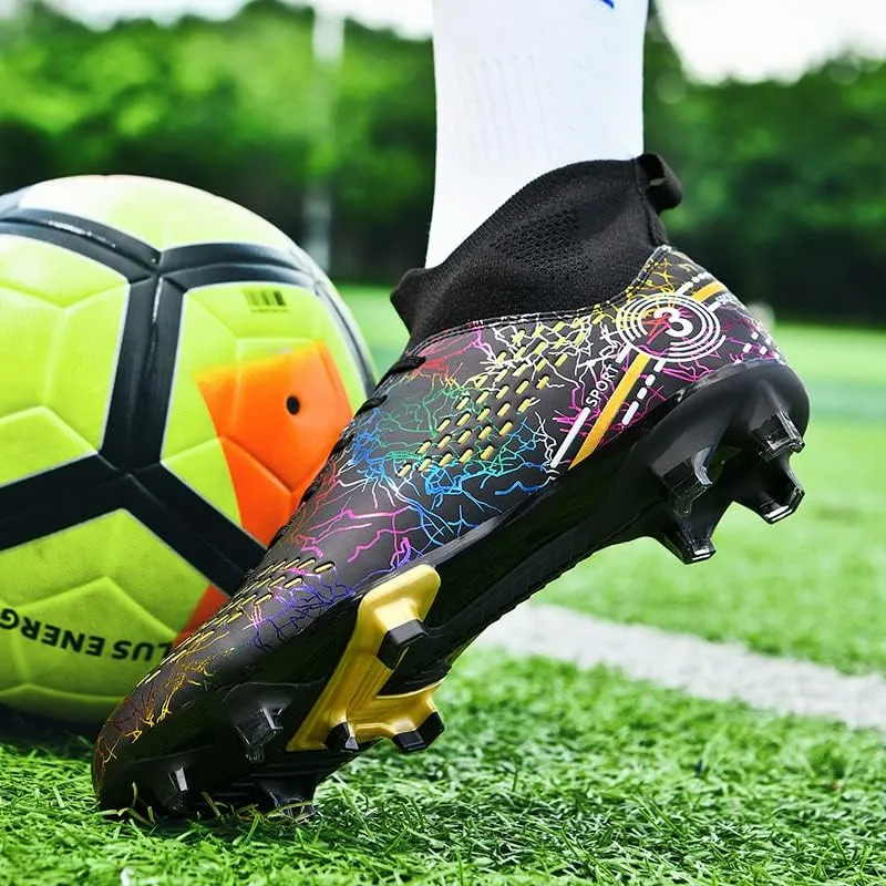 Football shoes high top camouflage broken nail long nail professional non-slip training shoes male and female students youth football shoes