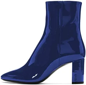 FSJ Women Basic Chunky Heel Ankle Boot Closed Toe Water-Proof Casual Comfy Shoe Size 4-15 US