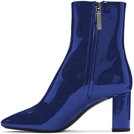 FSJ Women Basic Chunky Heel Ankle Boot Closed Toe Water-Proof Casual Comfy Shoe Size 4-15 US