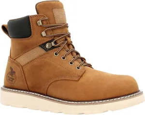Georgia Boot Core 37 6" Waterproof Wedge Work Boot, Brown, Size 10.5(M)