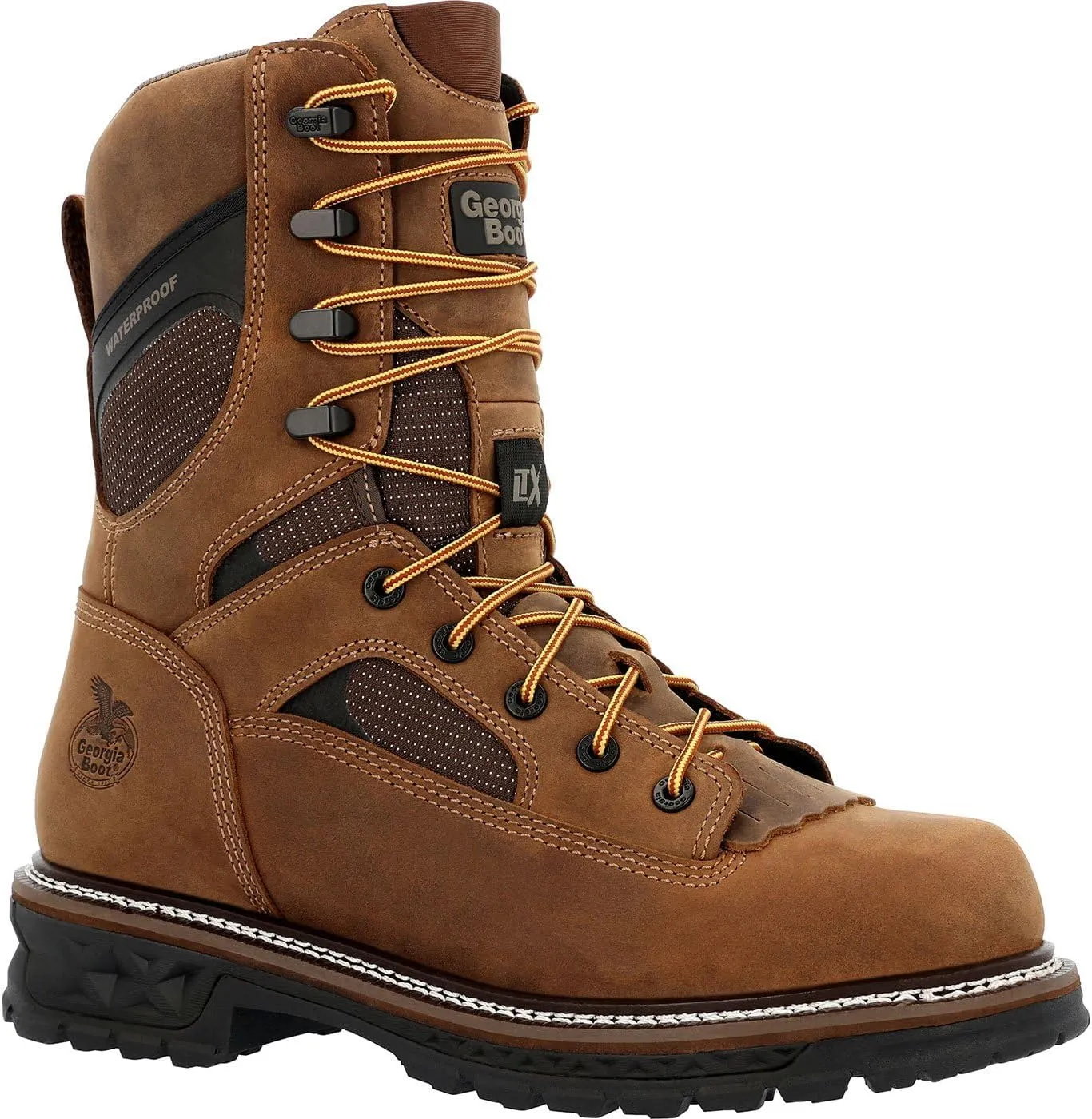 Georgia Boot LTX Logger 9" Waterproof Work Boot, Brown, Size 8.5(M)