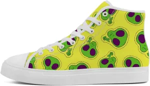 High Shoes for Men Women Alien High Top Canvas Sneakers Lace Up Casual Walking Shoes Gifts for Boys Girls