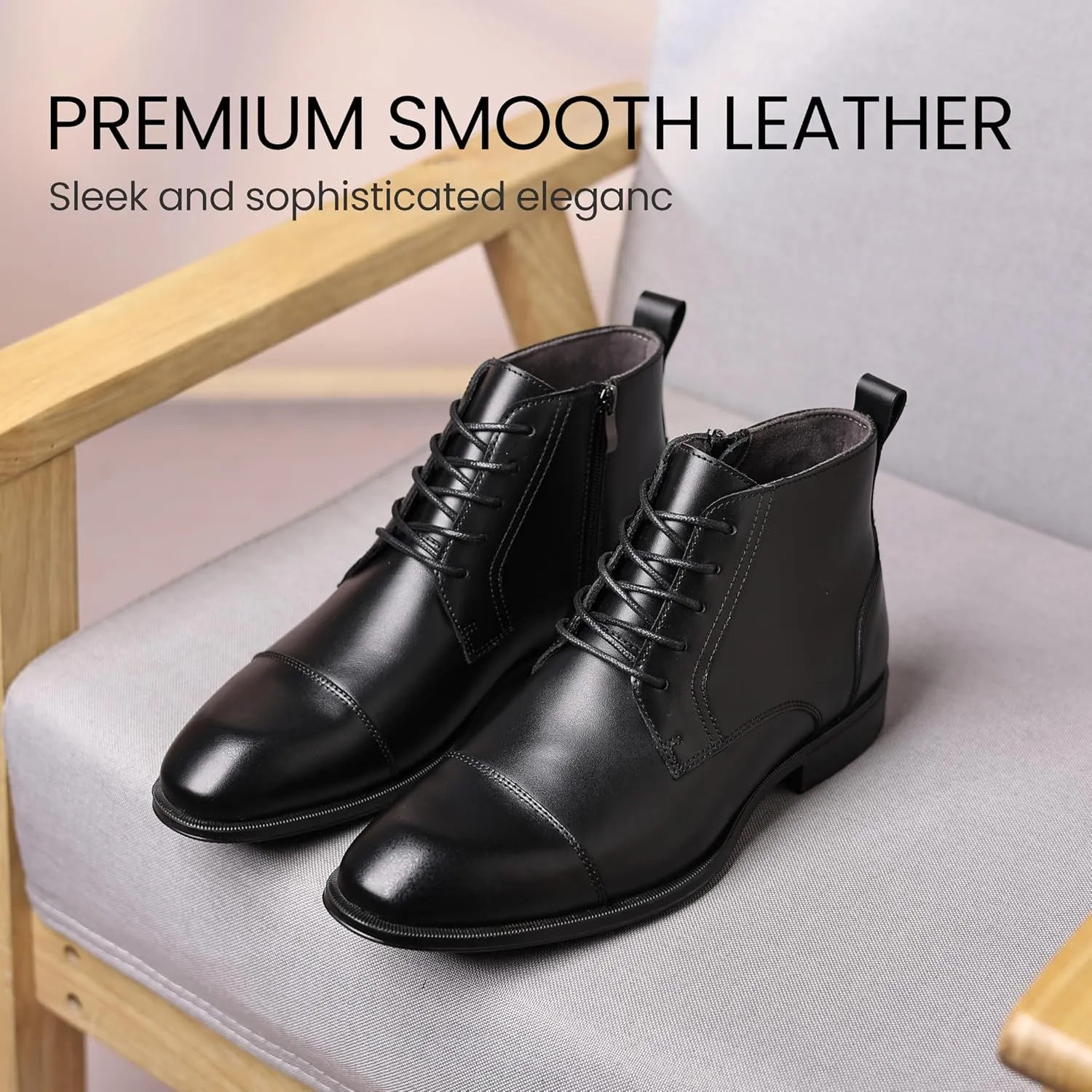 Holy dove Chelsea Boots Men ?C Genuine Leather,Chelsea Boots for Men with Side Zipper, Casual Slip-On Ankle Boots, Chukka & Oxford Style Dress Boots