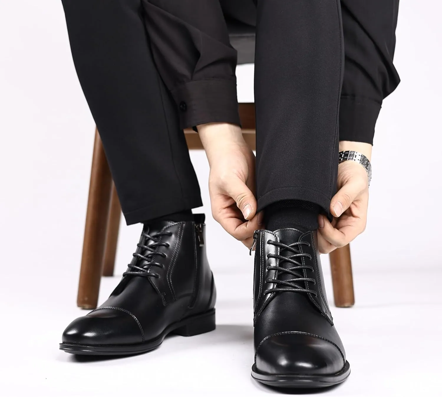 Holy dove Chelsea Boots Men ?C Genuine Leather,Chelsea Boots for Men with Side Zipper, Casual Slip-On Ankle Boots, Chukka & Oxford Style Dress Boots