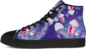 Jellyfish Shoes for Men Women High Top Canvas Sneakers Lace Up Casual Walking Shoes Gifts for Boyfriend Girlfriend