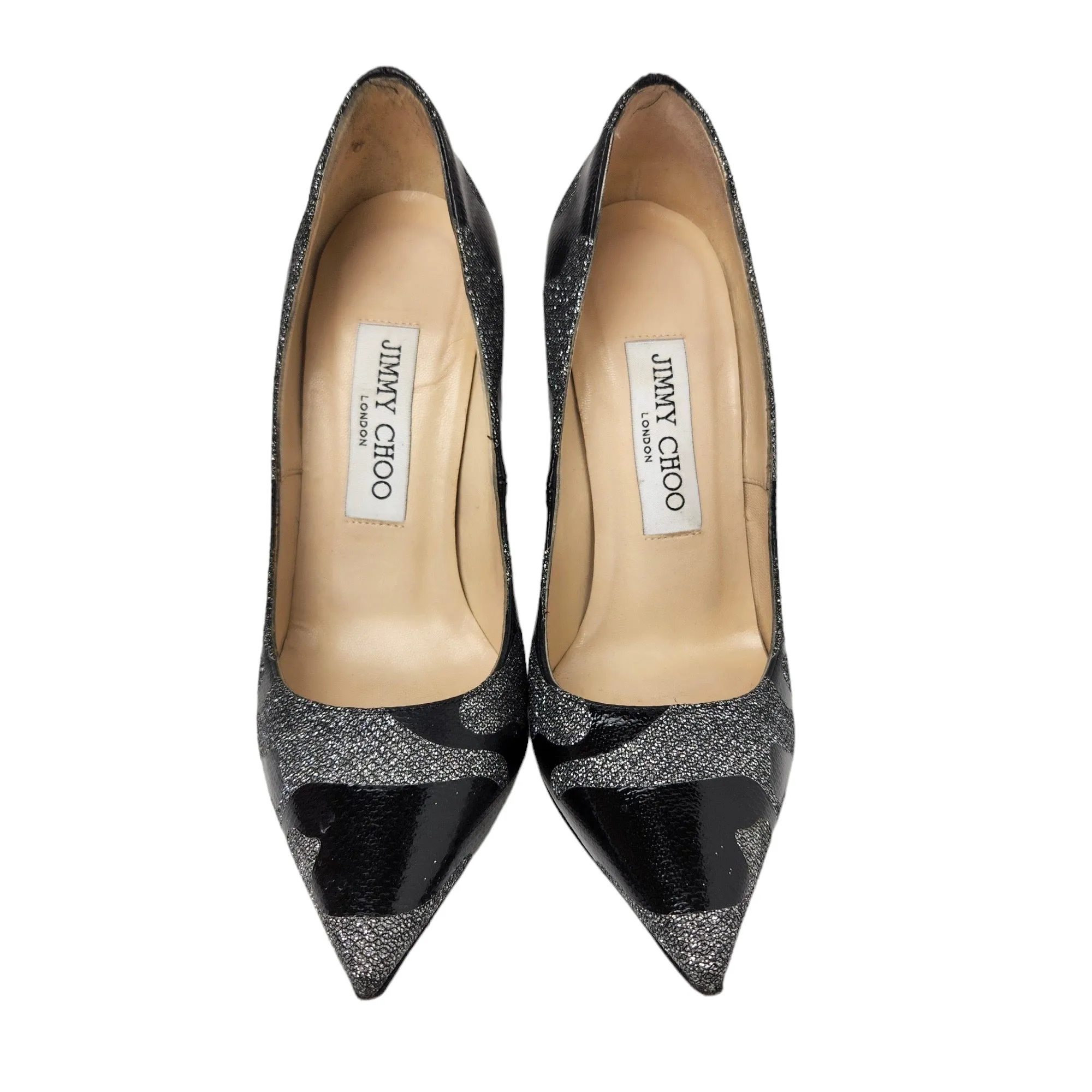 JIMMY CHOO ANOUK GLITTER HEELS EU 34.5/ UK 1.5/2