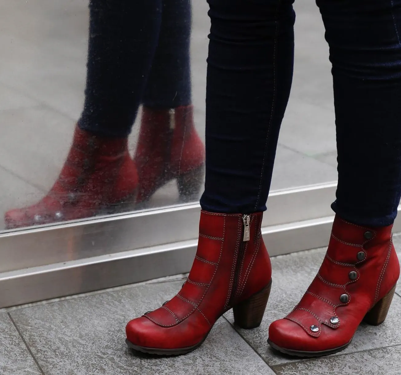 Jour - Cranberry/Grey- Ankle Boot- Last pairs 36 and 37!