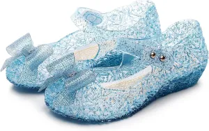 Kids Slides Sandals Girls Sandals Fashion Pattern Cute Bow Decoration Soft Sole Comfortable Hook Loop Shoes Kids Closed Toe Water Sandal