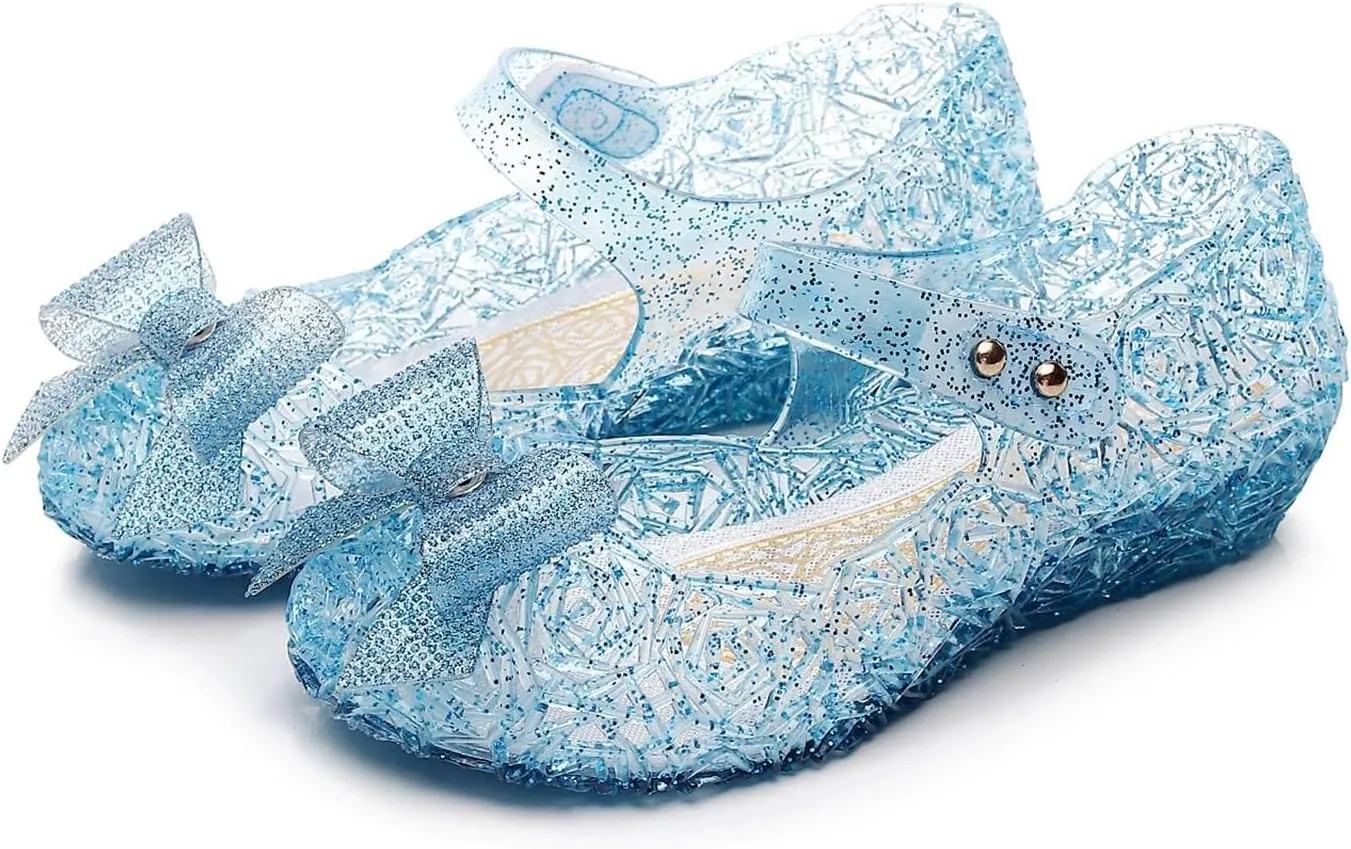 Kids Slides Sandals Girls Sandals Fashion Pattern Cute Bow Decoration Soft Sole Comfortable Hook Loop Shoes Kids Closed Toe Water Sandal