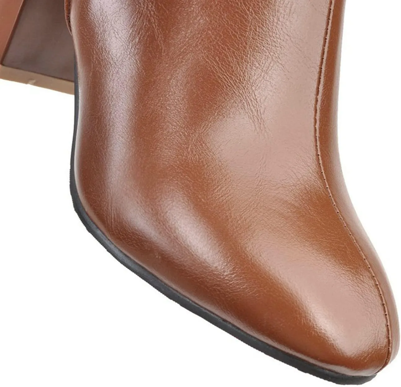Knee High Boots Chunky Heel Boots Women's Thick High Heel Square Toe Fashionable Versatile Warm And Comfortable Boots