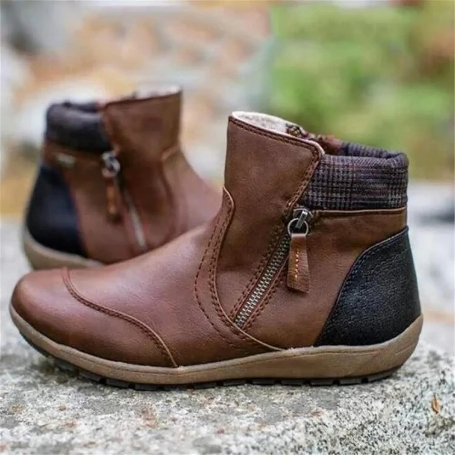 Ladmiple Ankle Boots For Women Dressy Comfy Side Zipper High Top Western Wear Fashion Casual Cowboy Cowgirl Booties