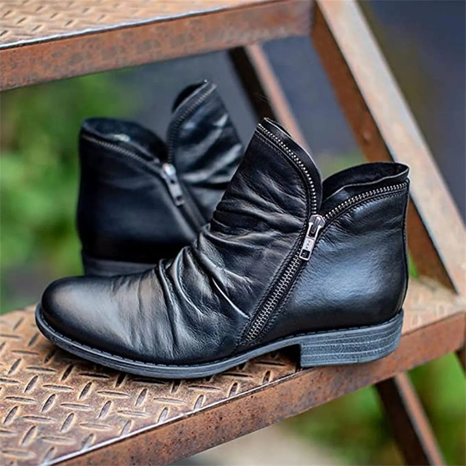 Ladmiple Boots For Women Ankle Booties Comfortable Walking Fashion Combat Boots Cowboy Cowgirl Western Short Booties