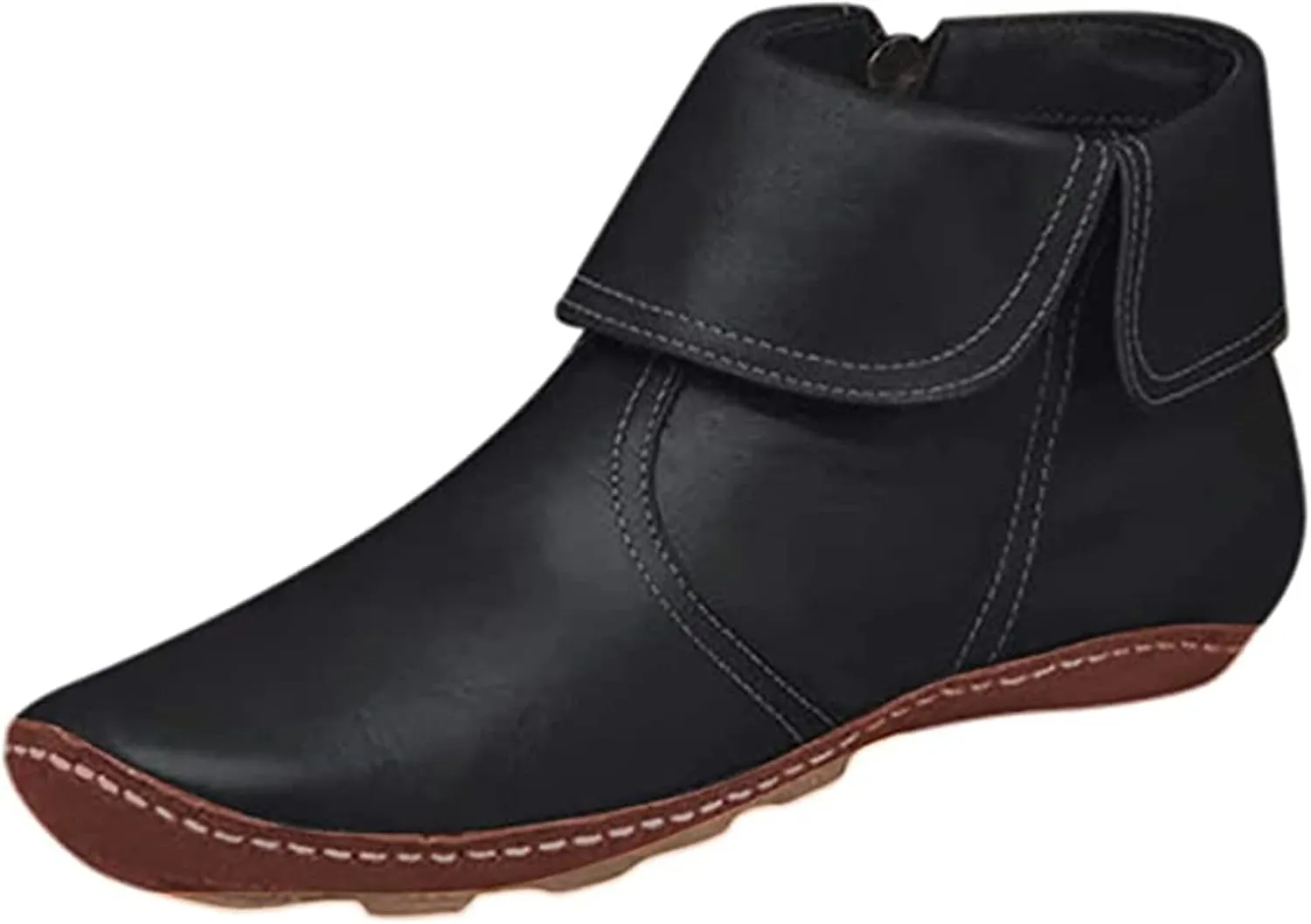 Ladmiple Cowboy Booties For Women Ankle Boots Fashion Short Cowgirl Western Retro Casual High Top Combat Walking Shoes