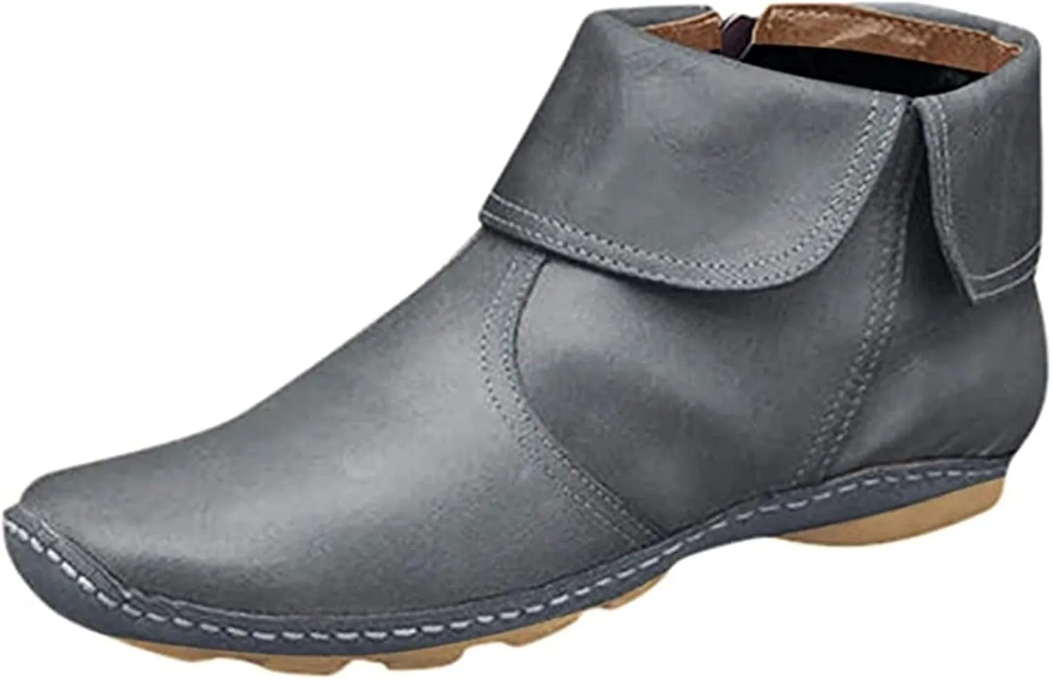 Ladmiple Cowboy Booties For Women Ankle Boots Fashion Short Cowgirl Western Retro Casual High Top Combat Walking Shoes