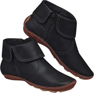 Ladmiple Cowboy Booties For Women Ankle Boots Fashion Short Cowgirl Western Retro Casual High Top Combat Walking Shoes
