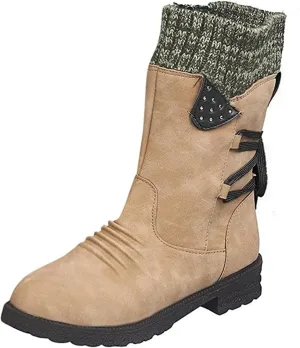 Ladmiple Fall Bo_oties for Women 2023 Low He_el Mid_Calf Dress Biker bo_ots Motorcycle Combat Military an_kle bo_oties