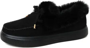 Ladmiple Snow Boots For Women Cute Wide Calf Slip On Winter Warm Ankle Booties Fashion Fur Lined Thickening Outdoor Shoes