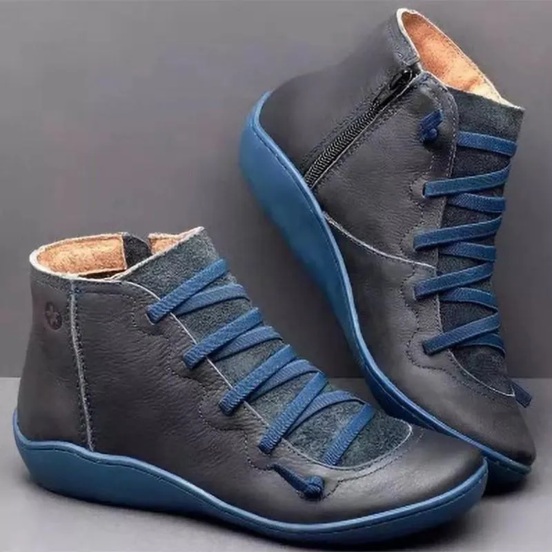 🔥Last Day 49% OFF - COMFORTABLE WOMEN'S VINTAGE LACE-UP LEATHER BOOTS