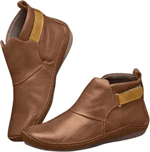 Lausiuoe Boots For Women Ankle Booties Flat Short Western Boots Lady Casual Dressy Elegant Booties Fashion Boot Pull-On