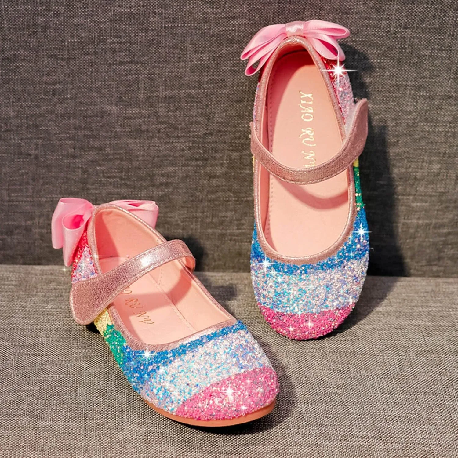 Little Girl Dance Shoes Performance Single Shoes Loafers Children Dance Shoes ??lack and White Stripes Shoes