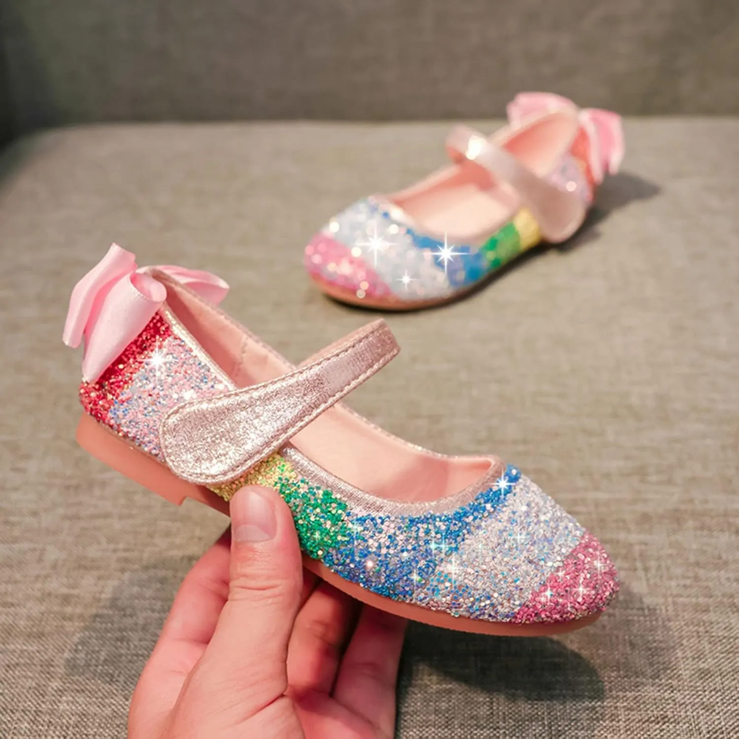 Little Girl Dance Shoes Performance Single Shoes Loafers Children Dance Shoes ??lack and White Stripes Shoes
