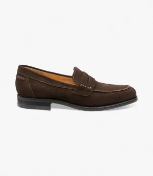 LOAKE 356 DARK BROWN LOAFER SLIP ON RUBBER SOLE F-MEDIUM