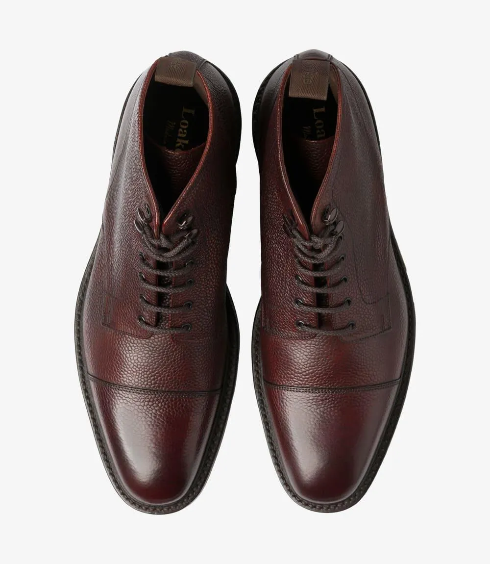 LOAKE ROEHAMPTON OXBLOOD DERBY BOOT RUBBER SOLE F-MEDIUM