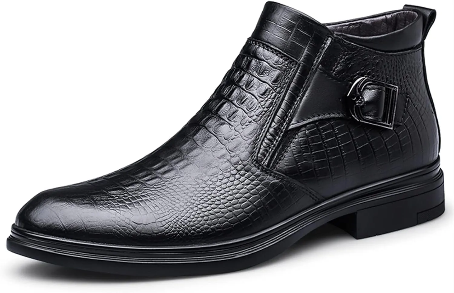 Men Chelsea Boots Crocodile Print With Buckle With Zipper Cowhide Leather Waterproof Non Slip Anti-slip Slip Dress Fashion Pull On