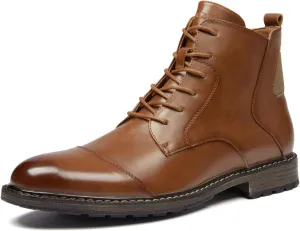 Men's Ankle Boots Lace-Up Dress Shoes, Oxford Business Shoes for Men.