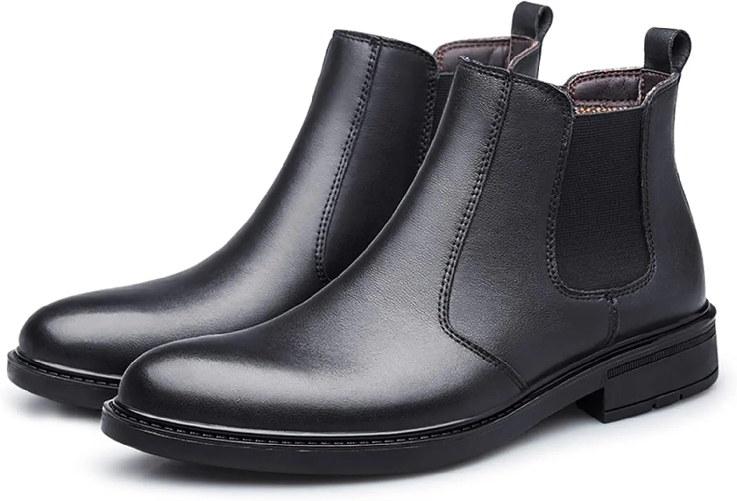 Men's Chelsea Boots Elastic Bandage Vegan Leather Anti-slip Waterproof Non Slip Wearable Fashion Dress Pull On
